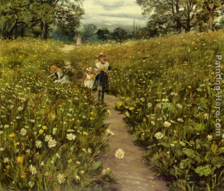 Gathering Wild Flowers painting - Philip Richard Morris Gathering Wild Flowers art painting